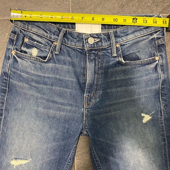 Mother Denim Distressed High Rise Ankle Jeans Blue - Picture 7 of 8